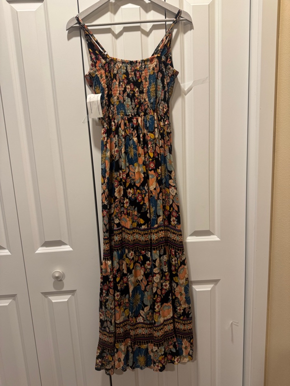 Angie Black Floral Maxi Dress with Twist Front - Picture 5 of 5